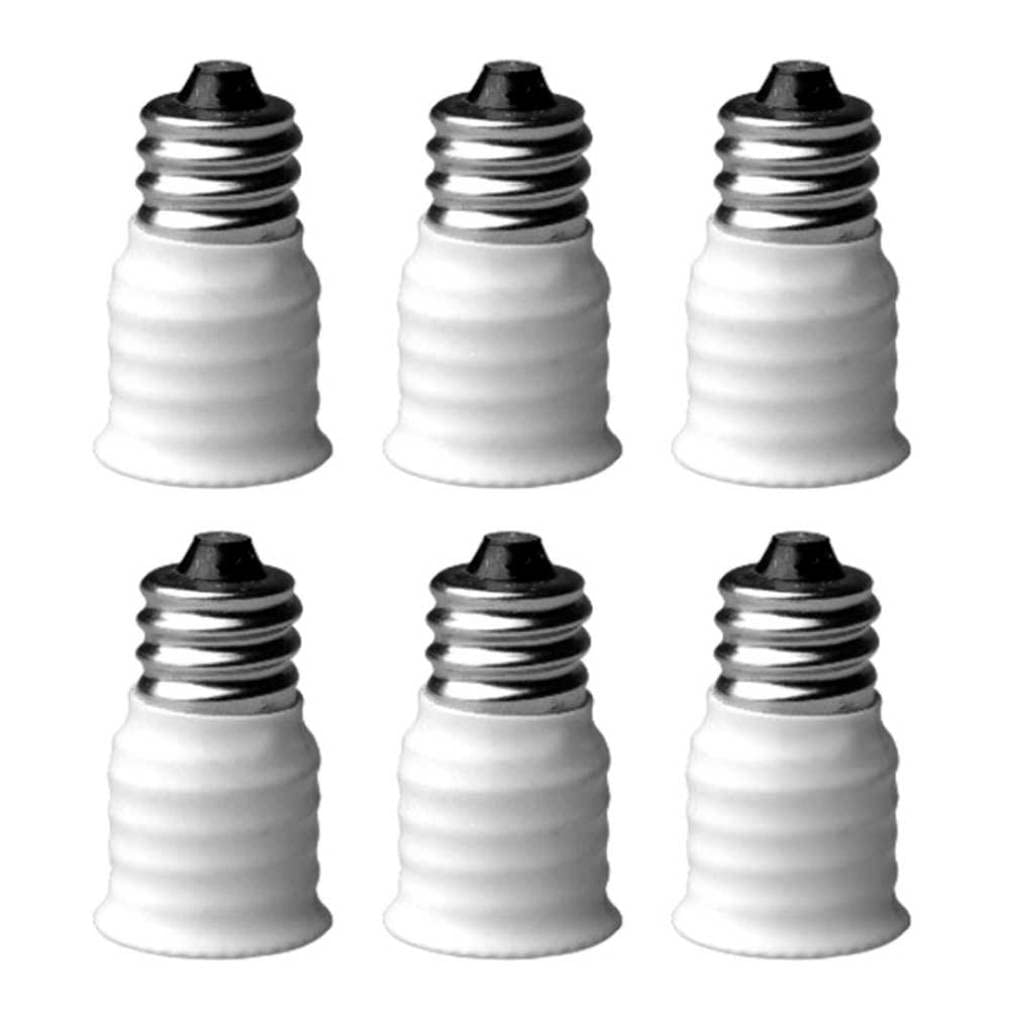 Xweptuy Light Bulb Socket Adapter E12 to E14 Lamp Bulb Converter Screw in Thread Adapter Holder 6PCS