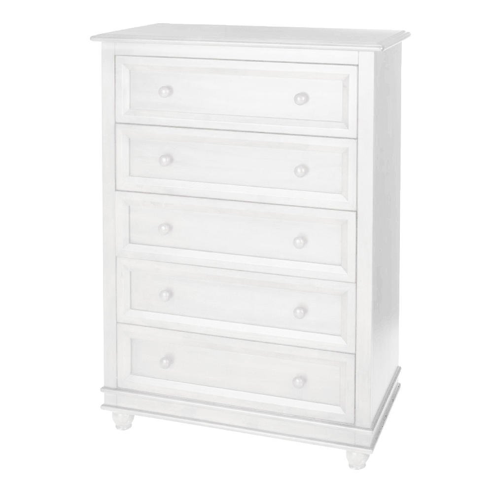Parkland 5 Drawer Dresser, Classic White