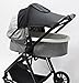 PandaEar Universal Stroller Sun Shade Cover for Baby Bassinet | Blackout UV Protection Canopy with Mesh Window | Windproof Sun Shield for 0-6 Months