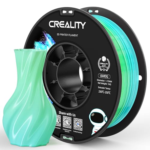 Image of Official Creality PETG 3D Printer Filament 1.75mm 1KG (2.2lbs), Translucent Dual Color Gradient Blue to Green, High Precision, Strong Toughness 3D Printing CR PETG Filament, Gradient Blue Green