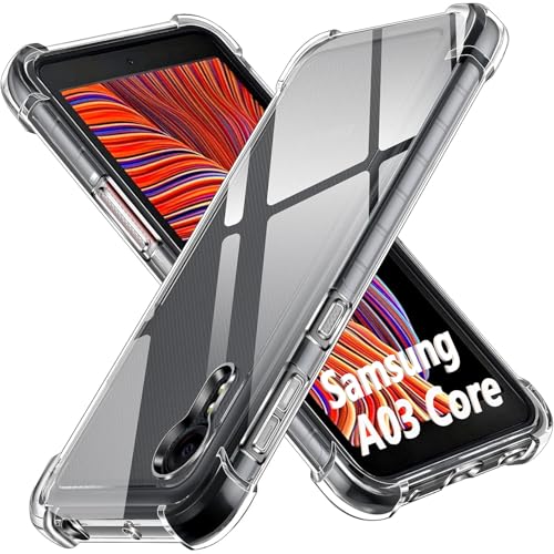 Image of Lustree Back Cover Transparent Case Compatible with Samsung Galaxy A03 Core | Clear + TPU Case with 4 Corner Air Cushion Protection & Camera Protection | Slim& Stylus Cover