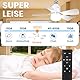 PKKP Deckenventilator mit Beleuchtung, 72 W Einstellbar 3 Geschwindigkeiten, Deckenlampe mit Ventilator mit Fernbedienung APP und Verlängerungsstecker, Dimmbarem Timing für Schlafzimmer, Küch (Weiß)