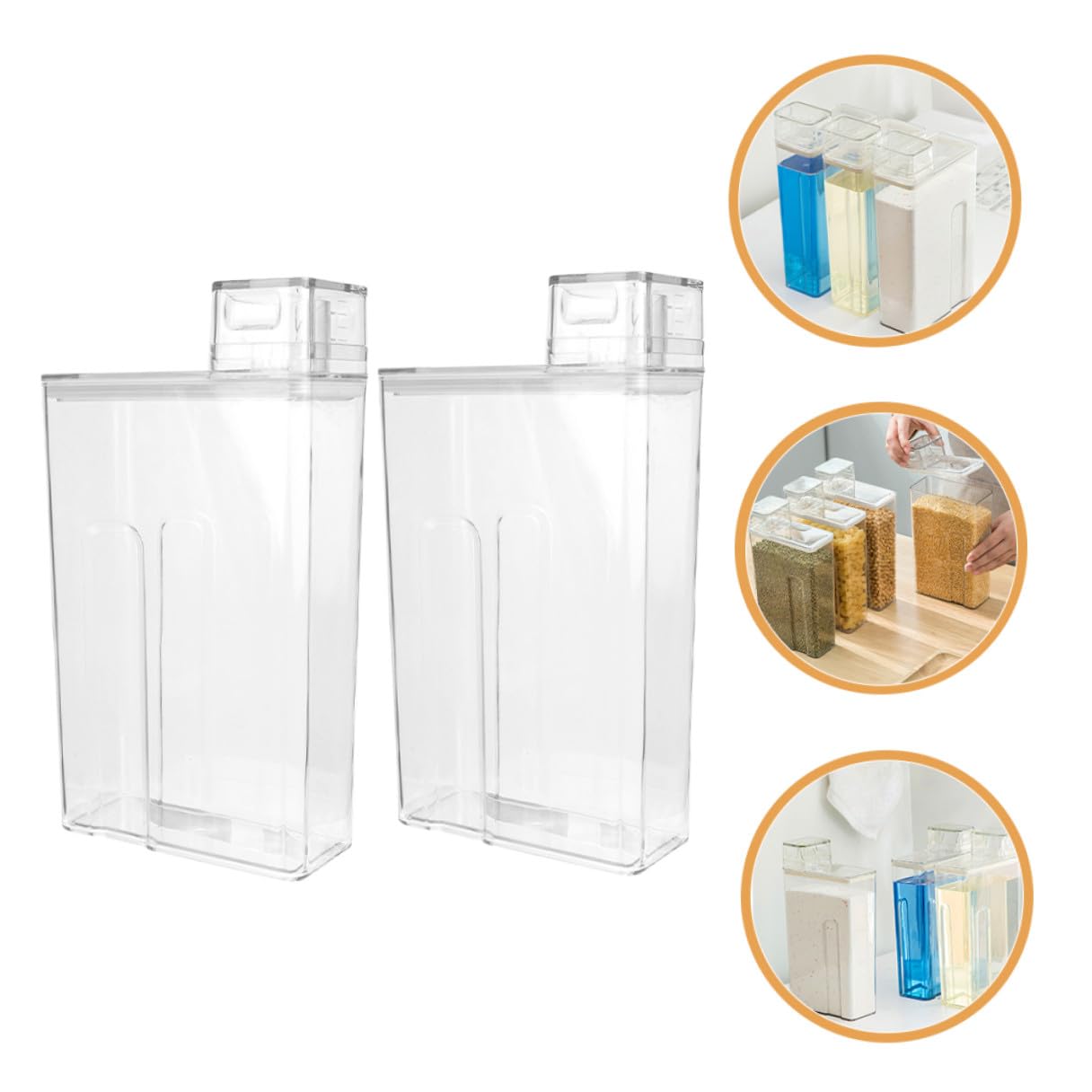NUOBESTY Seguro Almacenamiento Material para Resistente y Pet Dosificador Detergente 2 Unidades Tapa Hermética Fugas Lavandería