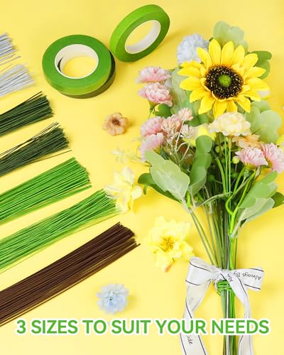 100 pcs fiveizero 18 gauge green floral wire stems for artificial flower makingflorist wireflower wires for craftsalambre para flores for wreaths flower arrangements and diy projects