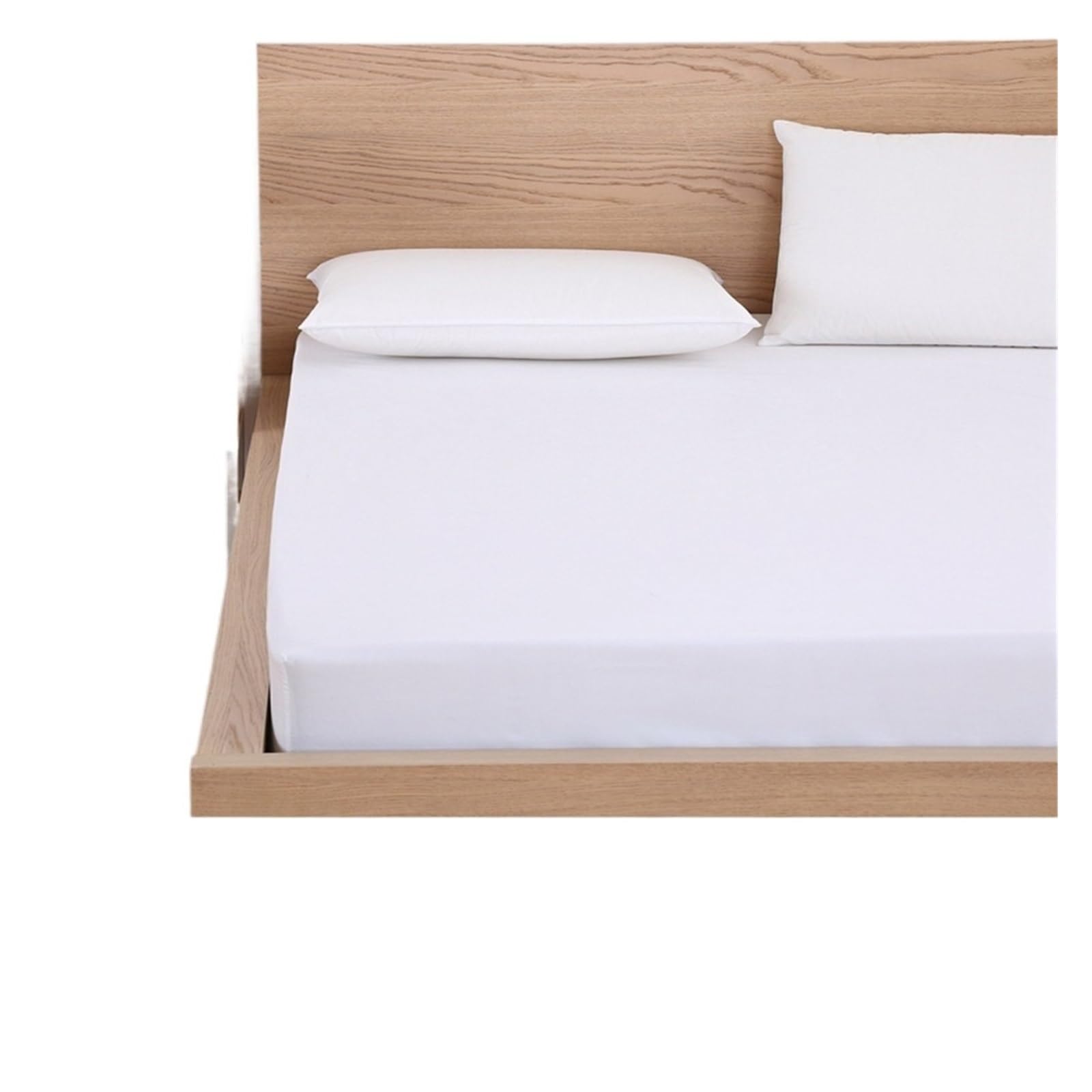 Protector de Colchón Sábana Ajustable sólida con Funda Protectora for colchón de 90/140/160/180/200/220 x 200 cm Banda elástica for Cama King, Queen, Doble y Individual(White,220x200x25cm)