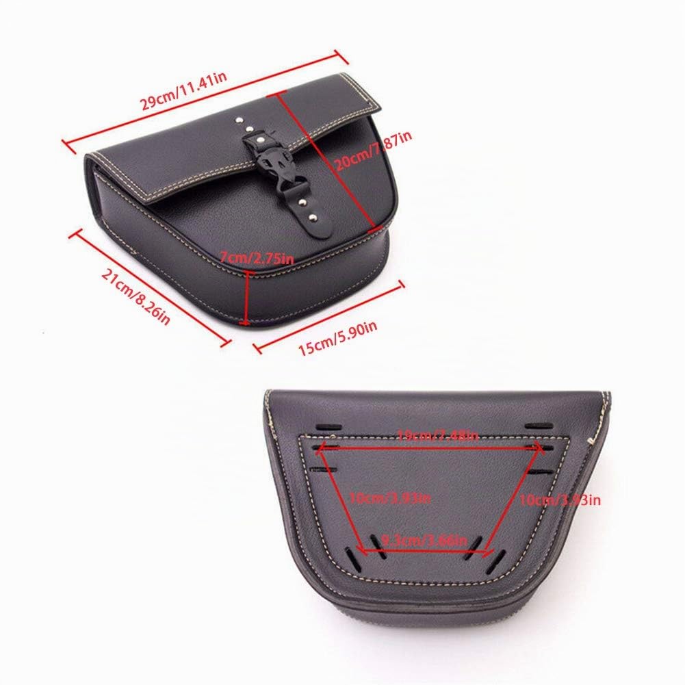 Borsa Laterale per Moto Triangolare Resistente Fibbia a Sgancio Rapido Ampio Spazio di Archiviazione Misura Universale Adatta per Cafe Racer ATV Motociclisti Personalizzati Pelle Sintetica