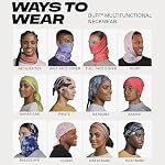 BUFF CoolNet UV Neck Gaiter, UPF 50 Sun Protection, Breathable, Versatile, Quick Dry Face Mask, White & Grey, Adult Size - Image 6