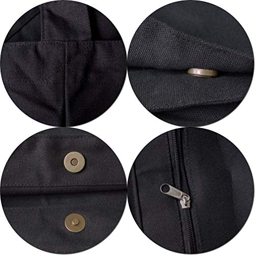Bolsa de lona grande con cierre magnético, diseño sencillo miniatura 5