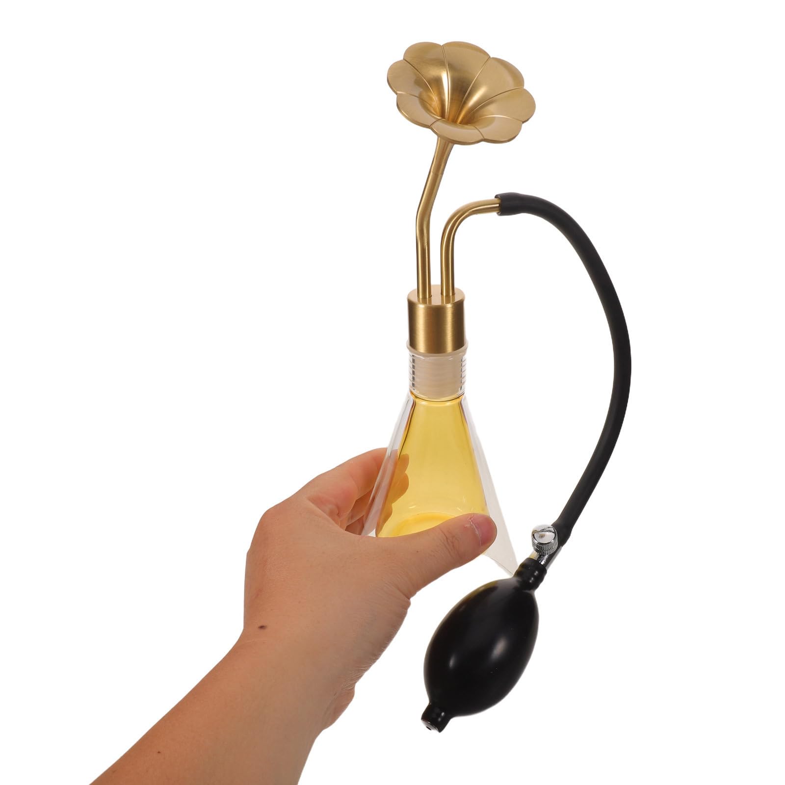 ERINGOGO Refillable Glass Perfume Atomizer with Flower Top Manual Hand-pump Mist Sprayer for Essential Oil Sampling Nose Training Fragrance Display