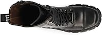 Vista 8 de New Rock Botas M-MILI211C-C1 Hombre Militar Metálico Negro Cordones 100% Cuero Techno Biker