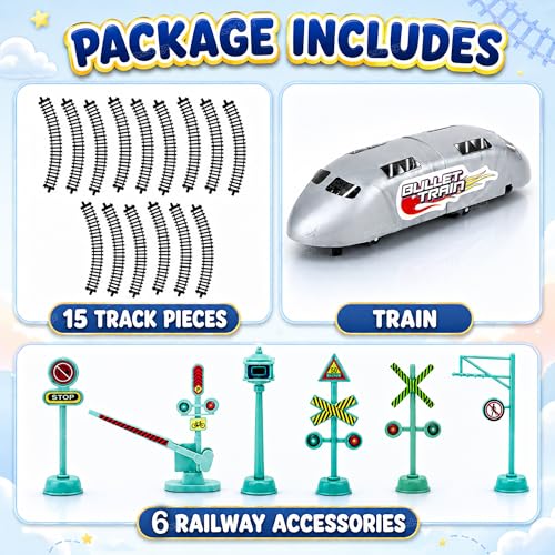 Image of Zest 4 Toyz Bullet Train Toy Set for Kids 370 CM Railway Track Toy Battery Operated Train Toys for Kids Bullet Birthday Gifts for Boys & Girls 3 Years + (Batteries not Included)