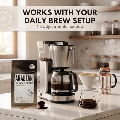 ARABEAN 100% Arabica Medium Roast Ground Coffee, Ethiopian Colombian, 12oz, Smooth, Low Acidity & Specialty Grade, Freshly Roasted for Drip, French Press & Pour Over, Resealable Bag, Made in USA - image 6
