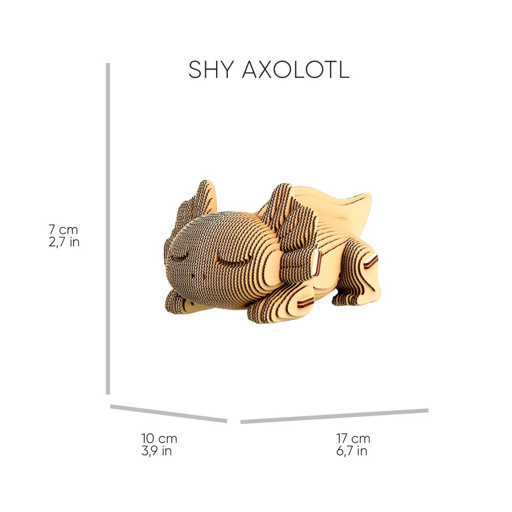 Axolotl Trio 3D-Puzzle aus Karton – Bausatz 3 Modelle