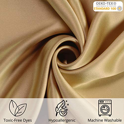 Celestial Silk 100% Silk Pillowcase For Hair Zippered Luxury 25 Momme Mulberry Silk Charmeuse Silk On Both Sides Of Cover -Gift Wrapped- (Queen, Gold) #TOP1