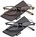 Newbee Fashion Half Frame Semi Rimless Frame Clear Lens Glasses Frame for Men & Women Stylish Design Light Weight - 2 Pack