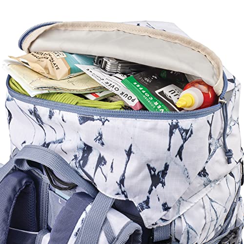 Image of High Sierra Pathway 2.0 Backpack with Hydration Storage Sleeve, for Hiking, Biking, Camping, Traveling, White Cracked Ice /Grey Blue, 60L