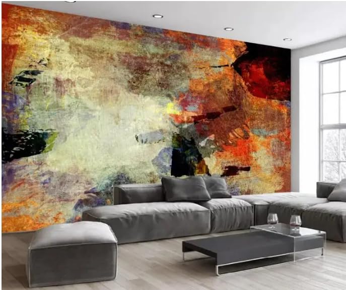 Papier peint graffiti 3D couleur ciment 150x105cm pour habiller un mur de salon moderne