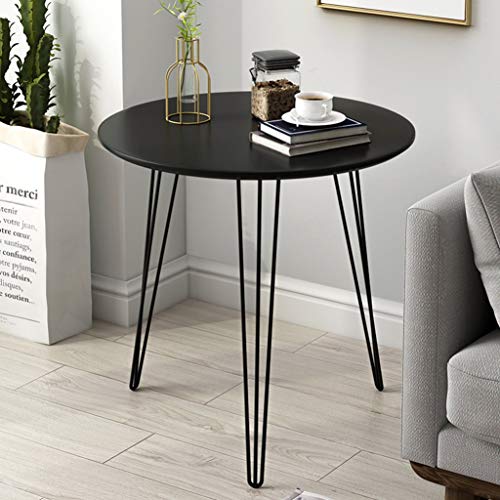 Table à thé gain de place avec structure stable en métal noir salon - 4