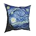 n/a Starry Night Square Areiller-taser Polyester Pattern décor zip for la couverture de coussin de la maison (Color : A, Size : 50cm*50cm)