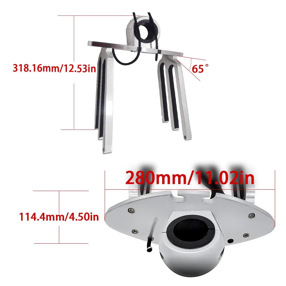 Support de tour de wakeboard en aluminium pour bateau, angle réglable de la base au niveau du bateau