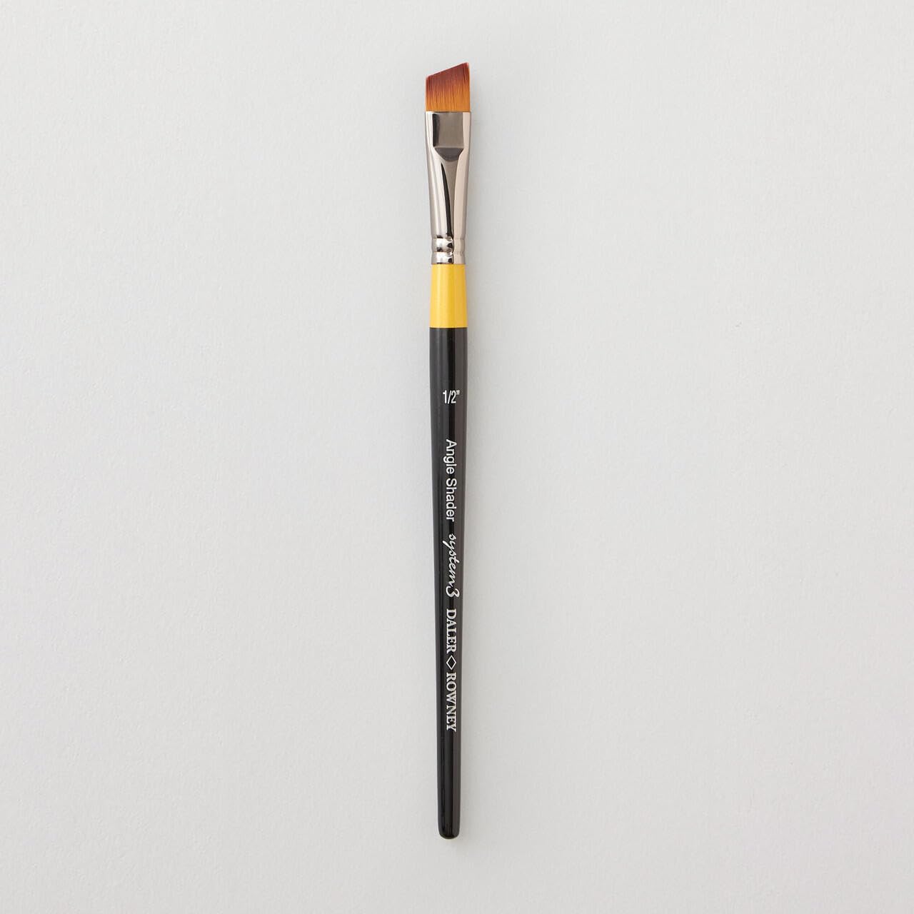 Daler-Rowney System3 Acrylic Brush, Synthetic Hair, Short Handle, Angle Shader, 1/2in