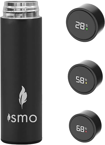 ISMO Taza aislada inteligente pantalla inteligente de detección inteligente vaso de infusor de té aislado de acero inoxidable de 169fl oz para té de