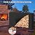 DIAMONDFORGE 4ft Firewood Rack Outdoor with Cover, Heavy Duty Fire Wood Stand, Metal Firewood Rack Indoor, Firewood Holder Storage, Log Wood Pile Racks Stand for Patio, Garden, Backyard, Matte Black