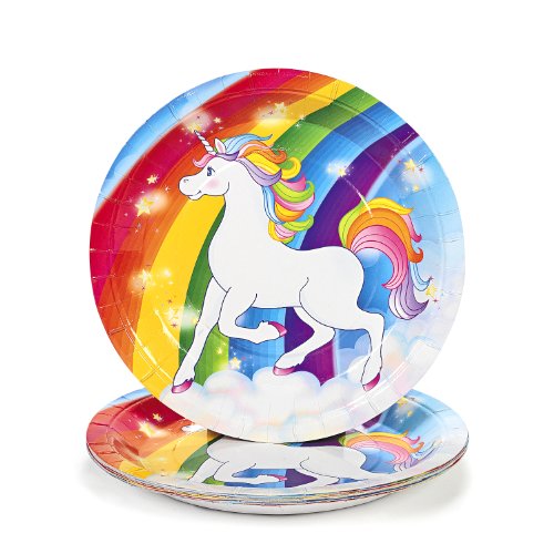 Fun Express Unicorn Rainbow Dinner Plates (8 pc)