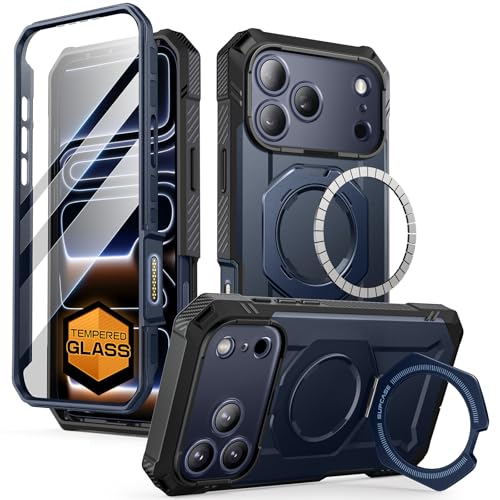 SUPCASE for iPhone 17 Pro Case with Tempered Glass Screen Protector (UBGrip Pro), [Camera Control Cover] [Compatible with MagSafe] [Built-in Kickstand] Full-Body Heavy Duty Magnetic Phone Ca