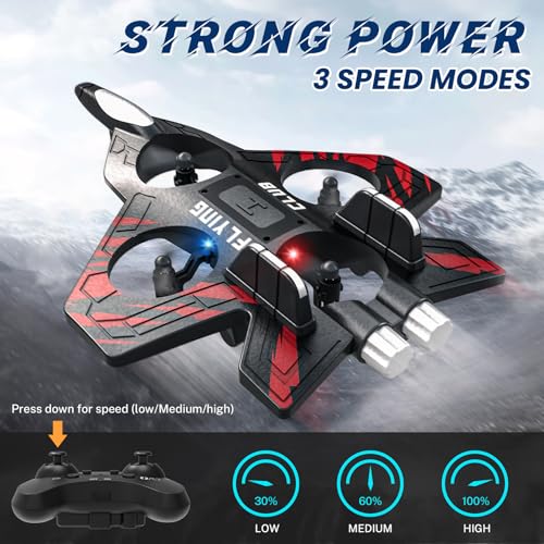 Epstur RC Plane - RC Airplane Fighter, Foam Remote Control Airplanes, RC Plane Fighter Jet with Auto Hover, Headless Mode 3D Flip Colorful LED Lights & 3 Batteries Remote Control Fighter by Epstur - Image 2
