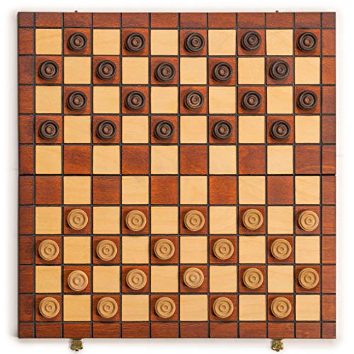 set de damas en caja plegable de madera miniatura 2