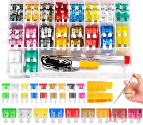 bodateng LIHUA 10/180/306PCS Fuse with Box Clip 5/35A Combination Car Fuse Set with Inspection Circuit Electric Pen(306PCS)