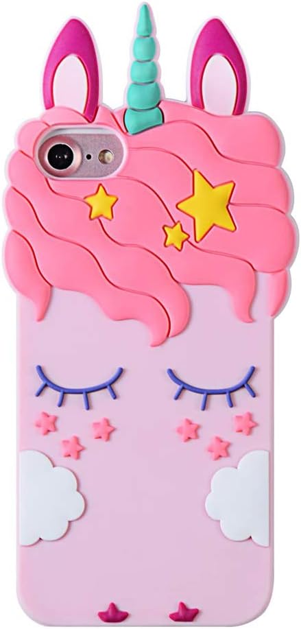 Zchiko Unicorn Quicksand 3D Cartoon Horse iPod touch Case, Compatible For iPod touch 7, 6 & 5th (Generation), Kawaii Character Cover Cases, Soft & Elegant Design, Perfect Fit (Clouds Patterns)