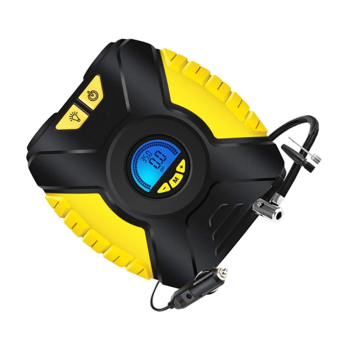 TEHAUX Compresor Portátil para Neumáticos de Coche Pantalla Digital Inteligente, Bomba de Aire de 25l, Material Plástico y Cobre, Adecuado para Viajes y Emergencias