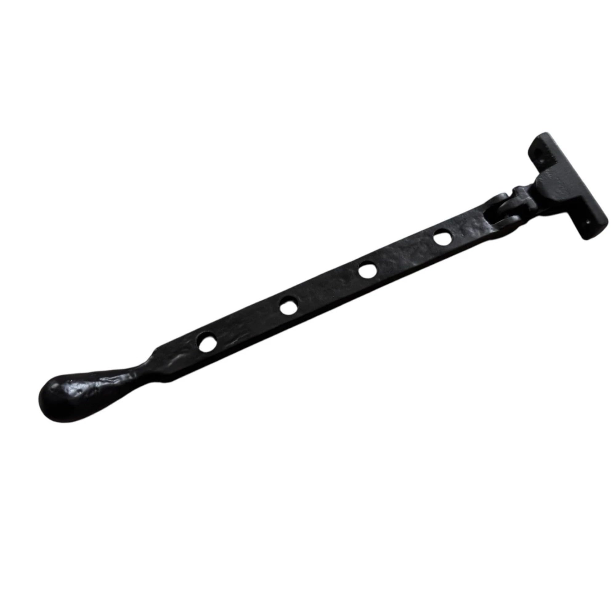 Manor Black Window Casement Stay, 254Mm, Cast Iron, Pear Design