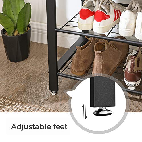 image for VASAGLE Coat Rack, Shoe Bench, Hall Tree with Storage Shelf for Entryw