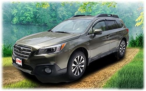 C&C Car Worx Aftermarket Set of 4 Tape-On Outside-Mount WV-O15-TF Side Window Visor Rain Guard Deflectors Compatible with 2015-2016-2017-2018-2019 Subaru Outback Wagon