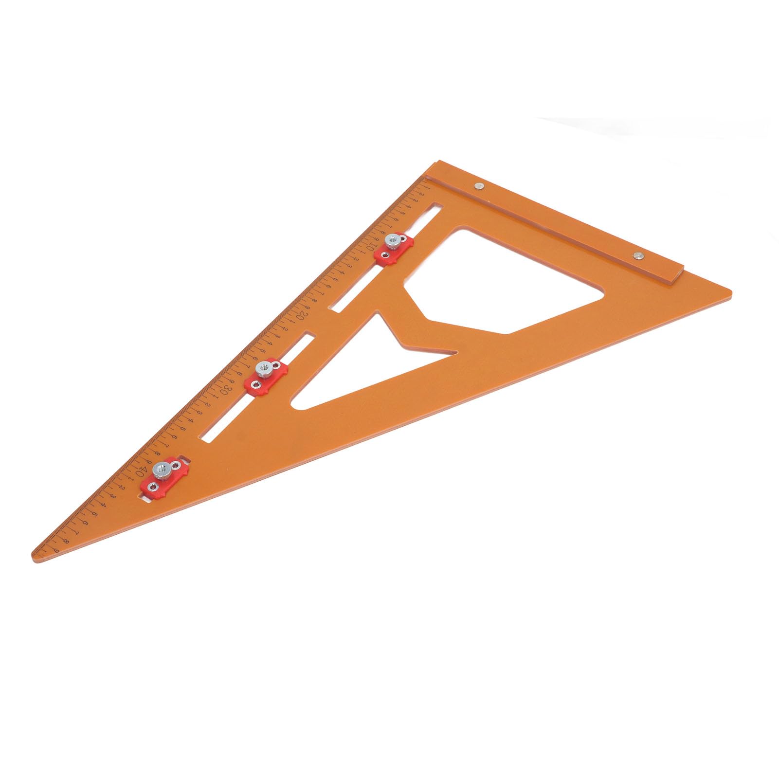 Escuadra de Carpintero Profesional 2 en 1 para Vigas, Herramienta de medición con Deslizadores, Regla Triangular de posicionamiento para perforación.