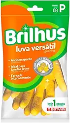 Brilhus - Luva de Látex Versátil, Tamanho P, Cor Amarela, Bettanin