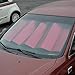 Motor Trend Accordion Red Car Windshield Sun Shade - Car Sun Visor Sun Shade for Car Windshield - Car Window Shades for SUV & Truck - Dash Cover Sun Protection Window Shade Accessories - 58