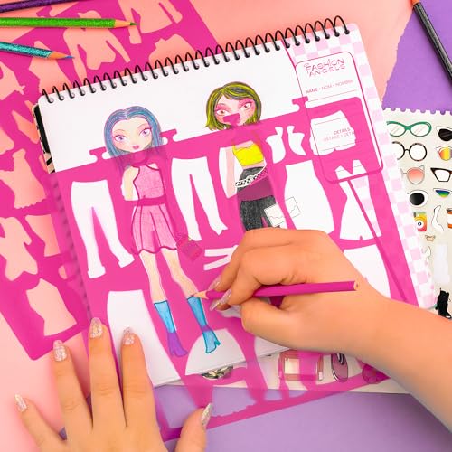 Fashion Angels 12610 I Love Fashion Sketch Portfolio, Includes Sketch Pad With Stencils & Stickers, Fashion Design Sketch Book thumb #5
