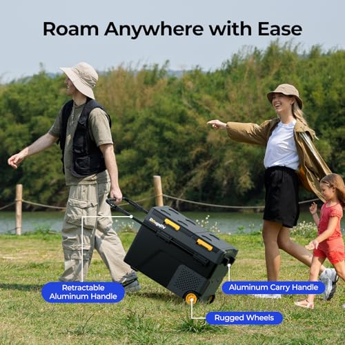 Image of BougeRV 52 Quart Portable Fridge Freezer, 12 Volt Car Refrigerator, -4℉ to 68℉ Dual Zone Compressor Electric Cooler 12 /24V DC, 110~240V AC for Overlanding, Camping, RV(2026 New Model: CRD2 V2.0)