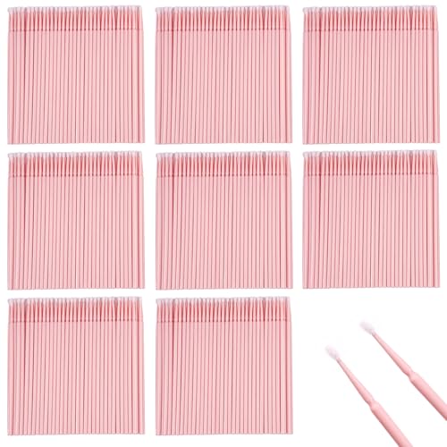 800 Piezas Microcepillos Aplicadores Desechable, Microcepillos para Pestañas y Microaplicadores, Mini Microbrush Pestañas Extensión Desechable, Ultrafeine Bastoncillos, para Limpieza, Maquillaje