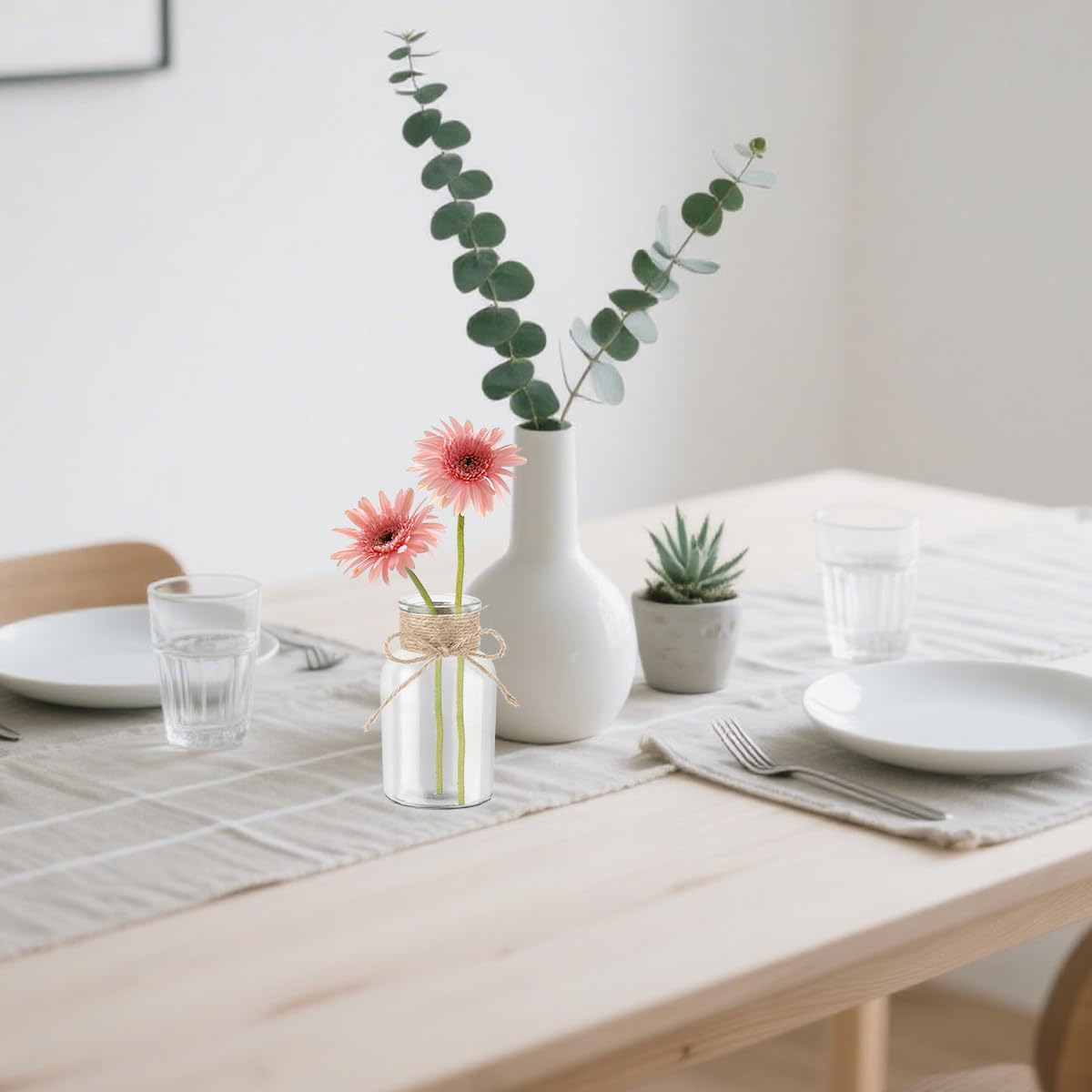 Vaso di Fiori Piccolo, 16 Pezzi 125ml Vasi in Vetro, Vasi Vetro Trasparente, Vasetti Vetros Piccoli, Set di Mini Vaso, per Decorazione da Tavolo, Centrotavola, Decorazioni per Matrimon