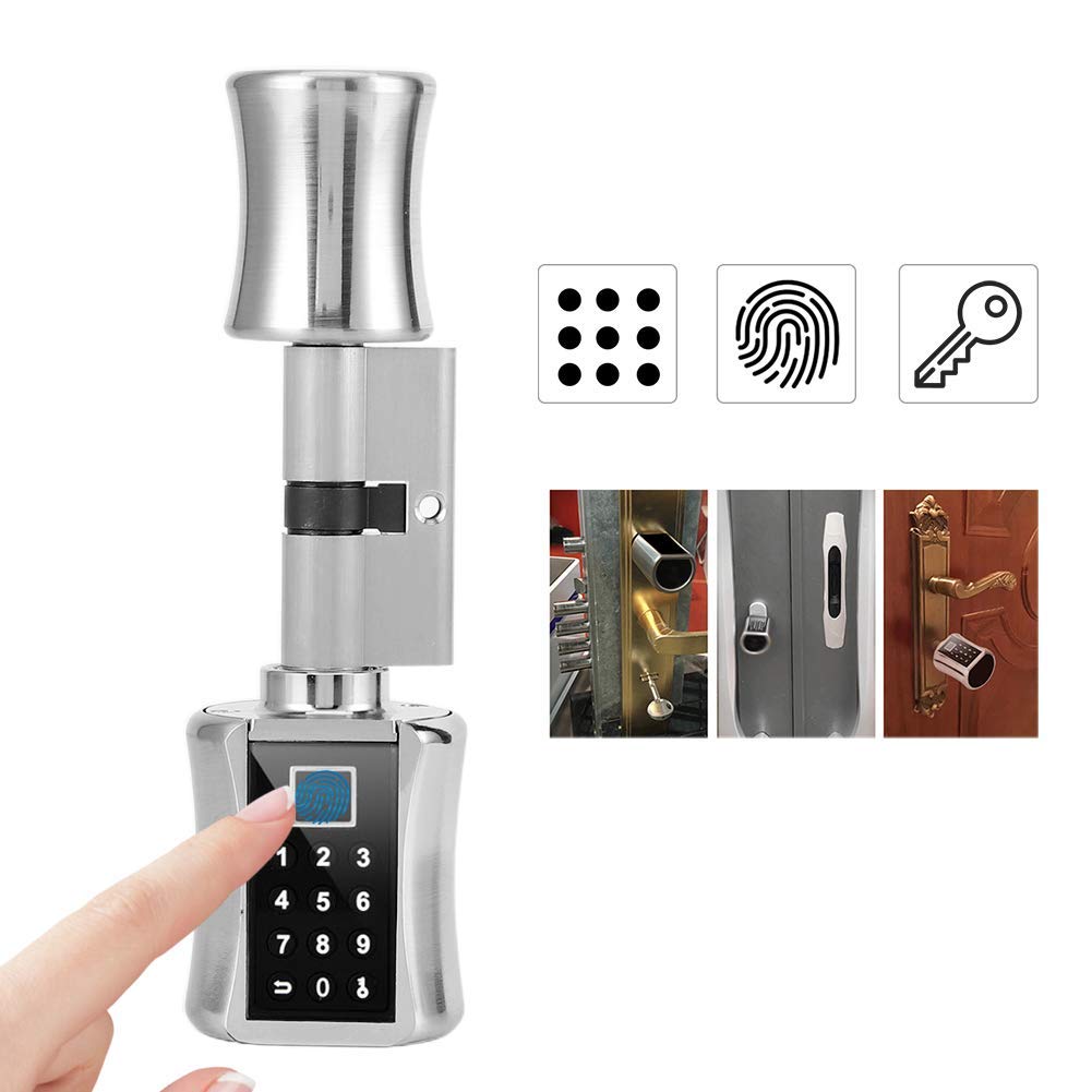 Sonew 3 en 1 Serrure Connectée, Serrure de Porte Biométrique Intelligente À Empreinte Digitale, Empreinte Digitale + Clé + Mot De Passe pour La Maison, Les Appartements(70 MM)