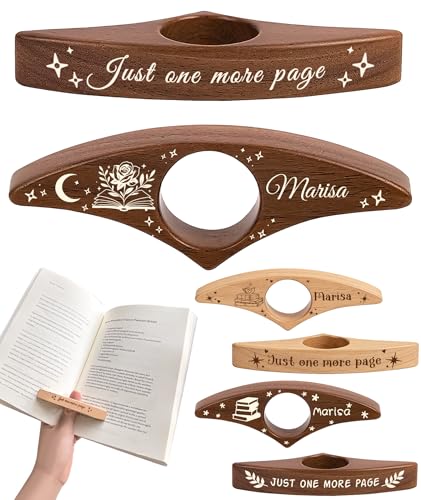 Custom Book Page Holder Personalized Thumb Book Page Holder for Reading Customized Wooden Book Thumb Page Holder with Name/Logo Bookish Gifts for Book Lovers Teachers (Style-02)