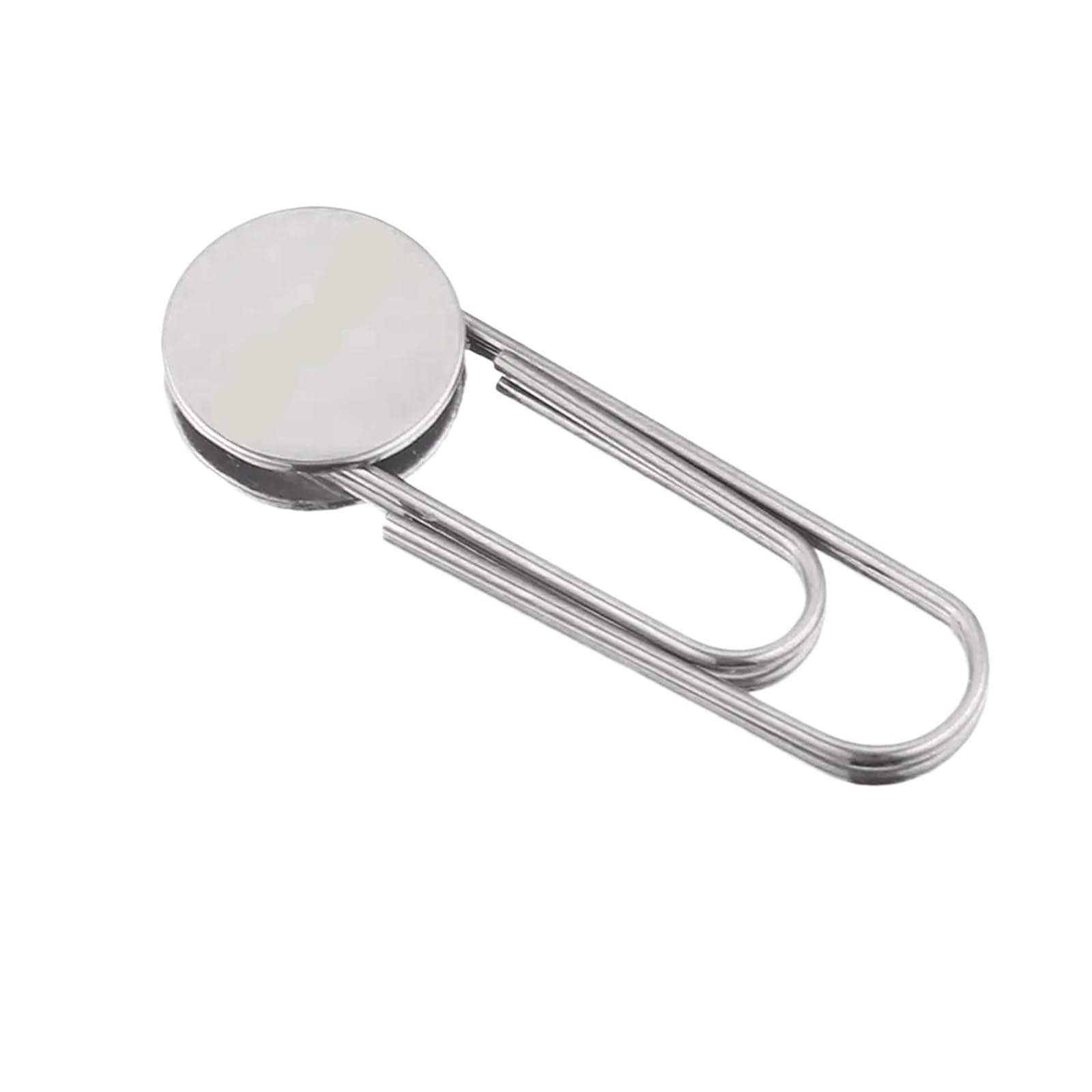 LUYSGBXR Brooch Pin 30pcs Stainless Steel Paper Clips Flat Blank Base 10mm Glass Cabochons Safety Pins Collar Pin(Silver)