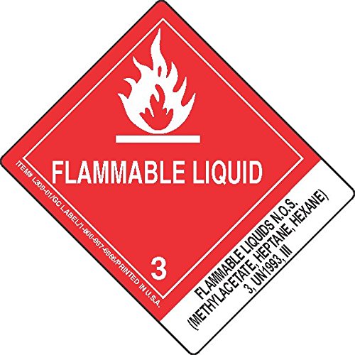 GC LabelsL309P3110, Flammable Liquids N.O.S. (Methylacetate, Heptane, Hexane) 3, UN1993, III