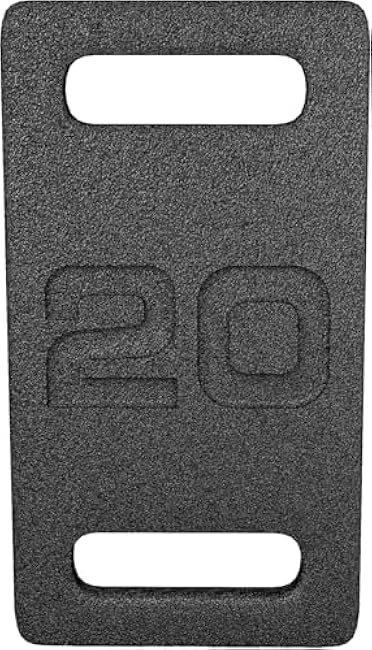 20 LBS Cast Iron Weight Plate, Versatile Strength Training Plate for Rucking, Squats, Swings & Home Workouts, Wide-Grip Handle & Rounded Edges, Black Coated