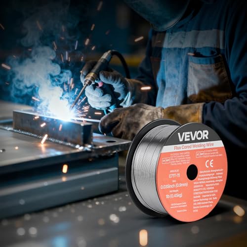 VEVOR Flux Core MIG Welding Wire, E71T-11 0.035-inch 1 LBS, Gasless Mild Steel Welding Wire with Low Spatter for All Position Arc Welding, Self-Shielded for Outdoor Use (Pack of 2 Rolls) by VEVOR - Image 2